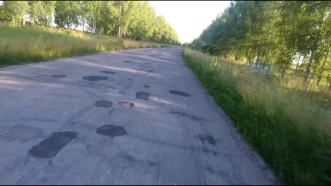 Flight on a fpv drone in a birch grove growing around Stock Footage 208655326