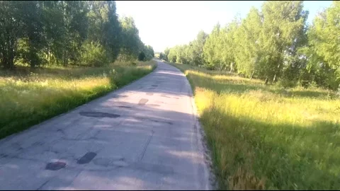 Flight on a fpv drone in a birch grove growing around Stock Footage 208657757