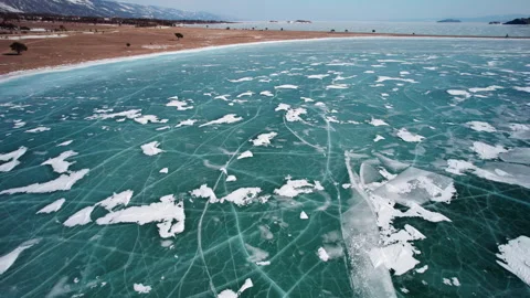 Flight to the frozen lake Stock Footage 329102456