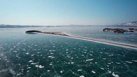 Flight to the frozen lake Stock Footage 334636858