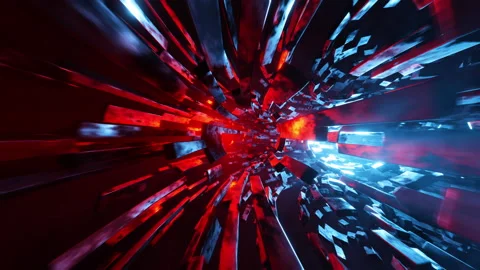 Flight in a futuristic tunnel in outer space. Looped animation Stock Footage 200650142
