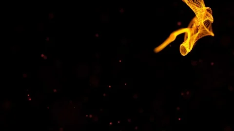 Flight of gold bokeh particles. Magical shimmering light. Abstract background Stock Footage 121399556