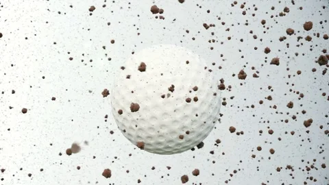 The flight of a golf ball in slow motion and special effects Stock Footage 72728972