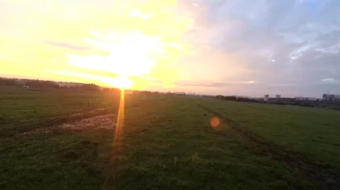 Flight in a green field on a fpv Stock Footage 196810164