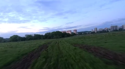 Flight in a green field on a fpv Stock Footage 196810430