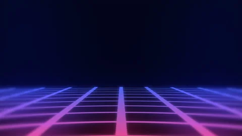 Flight Grid Inside Cyberspace Seamless Loop. Grid With Gradients Blue And Purple Stock Footage 150897637