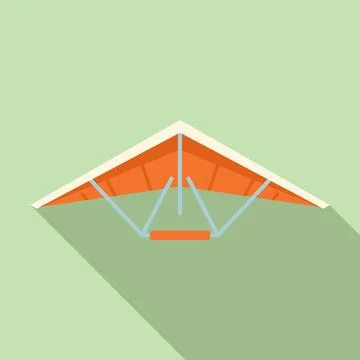 Flight hang glider icon flat vector. Air para Stock-Illustration