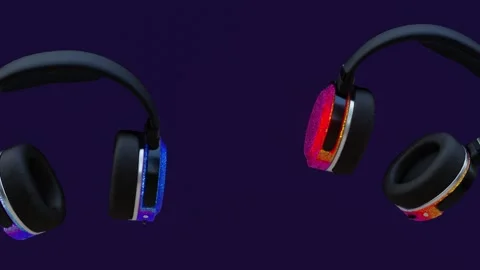 Flight of headphones Stock Footage 144969496