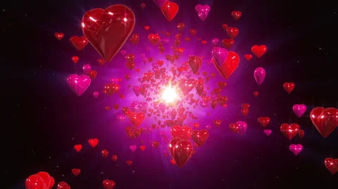 Flight hearts loopable background Stock-Footage 47508936
