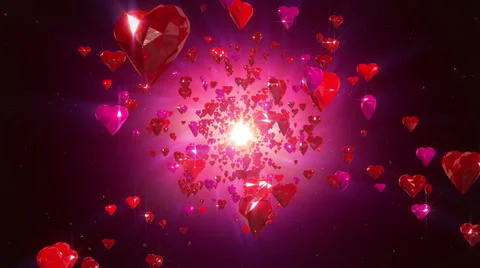 Flight hearts loopable background Stock Footage 47511446