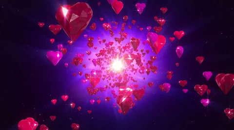 Flight hearts loopable background, purple Stock-Footage 47513124
