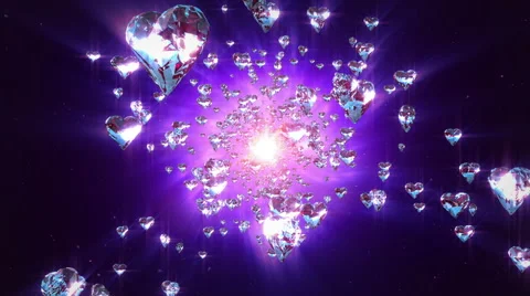 Flight hearts loopable background, purple Stock Footage 47517314