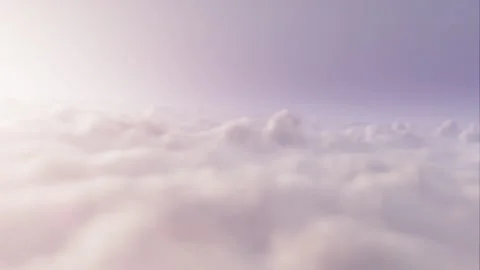 Flight in Heaven over Soft Empty White Panorama Cloudscape Cloud Loop Background Video stock 245682605