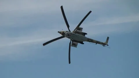 Flight Of The Helicopter Mi-28N Night Hunter Stock Footage