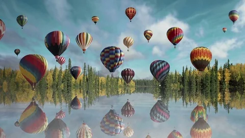 Flight on Hot Air Balloon Stock-Footage 79426051
