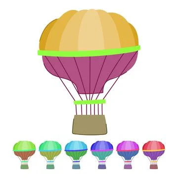 Flight hot air balloon vector cartoon graphic Ilustração Stock