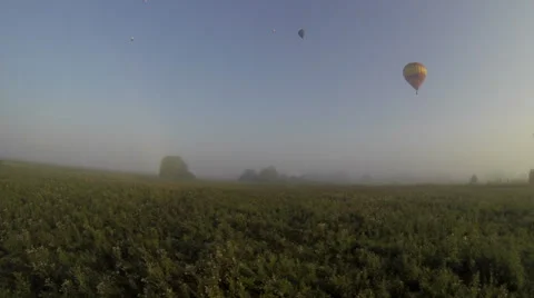 Flight in hot air balloon. View of scenery outside Video stock 50206355