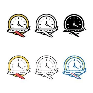 Flight hours school color icon simplified vector Stock Illustration