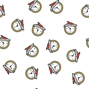 Flight hours school vector seamless pattern Stock Illustration