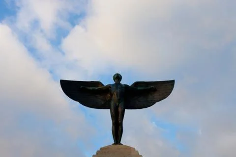 Flight of the Icarus sculpture Stock Photos