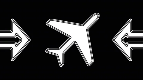The flight icon. Looping footage has 4K resolution. Illustration. Stock Footage 106112304
