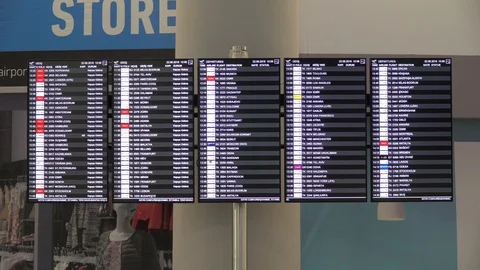 Flight Information Board, 4K Video Stock Footage 100418022