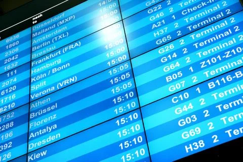 Flight information board Stock Photos