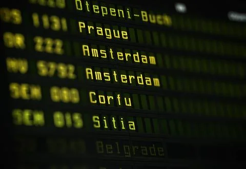Flight information board Stock-Fotos