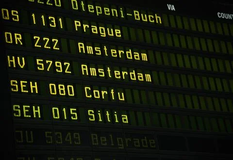Flight information board Stock-Fotos