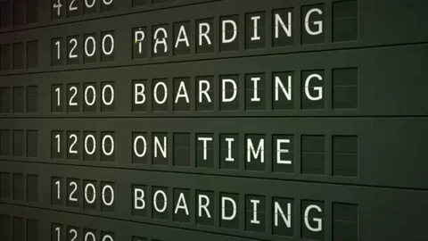 Flight information board showing services delayed or canceled. Stock-Footage 98248398