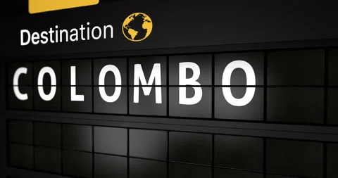 Flight information display board with the arrival city of Colombo Stock Footage 146778107