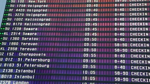 Flight information display system Video stock 88555105