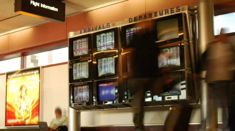 Flight Information Monitors Stock Footage 279228