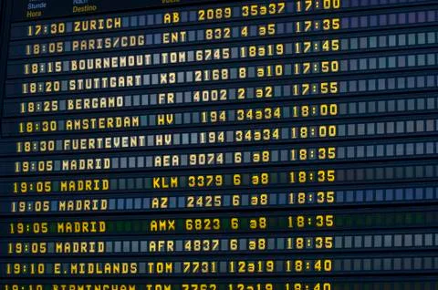 Flight information Stock Photos