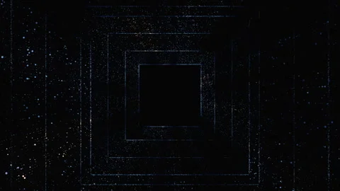 Flight inside tunnel. Abstract glowing futuristic squares. Stockbeeldmateriaal 154632650