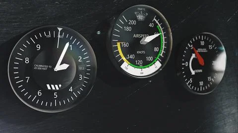 Flight instruments dashboard. Stock Illustration