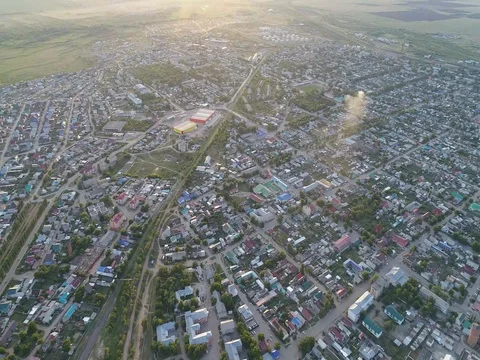 Flight kadropoptera over the city Stock Footage 77804142