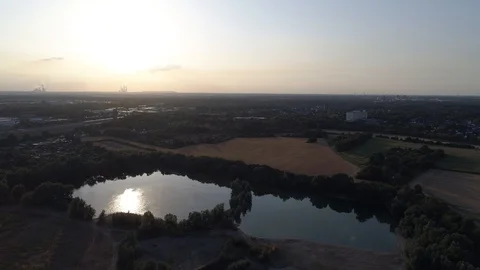 Flight Lake Cologne Sunset 動画素材 93675308