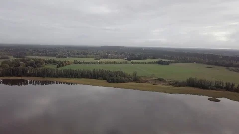 Flight from lake Stock Footage 97609219
