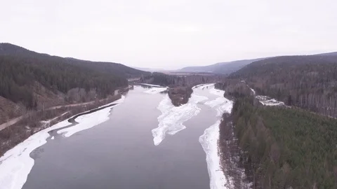 Flight from Lena river Stock-Footage 123708552