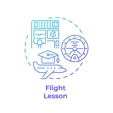 Flight lesson blue gradient concept icon Stock Illustration