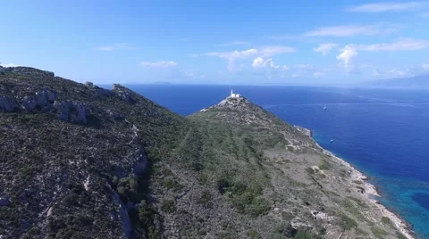 Flight to the lighthouse Stock Footage 56240597