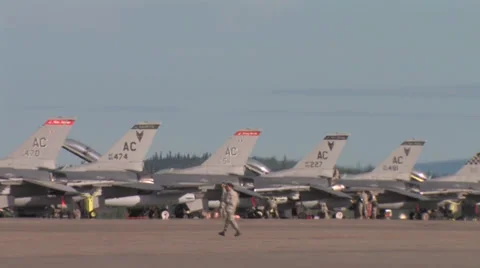 Flight line at  Red Flag Alaska Stock Footage 32577941