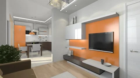 Flight from the living room Stock Footage 64235187