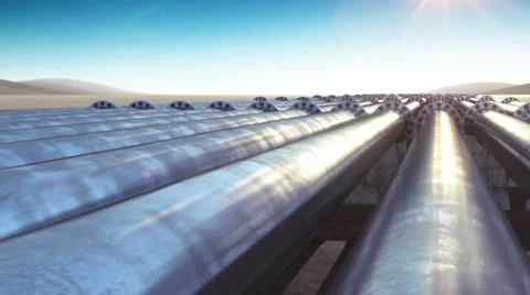 Flight at Many Pipelines. Looped 3d animation 動画素材 61836656