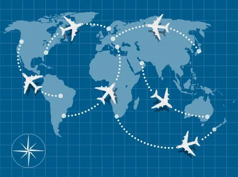 Flight map Stock Illustration