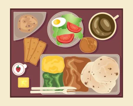 In flight meal Stock Illustration