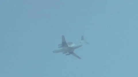 Flight of the military Russian plane of distant detection IL-78 Video stock 10592406