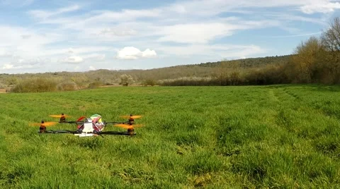 Flight of mini quad copter slow motion Stock Footage 62090981
