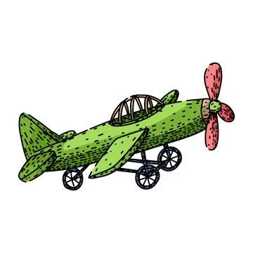 Flight model airplane sketch hand drawn vector Stock Illustration